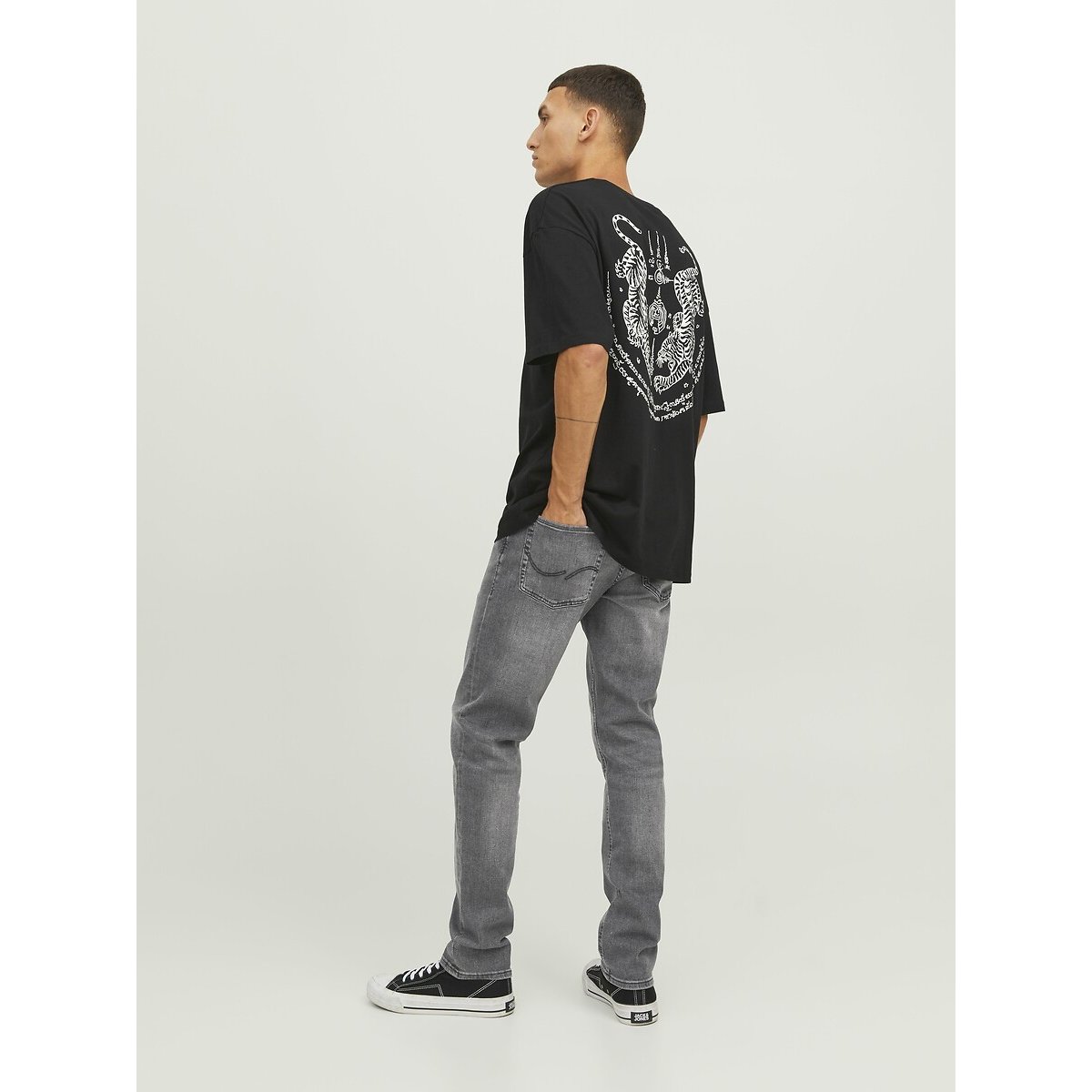 Glenn Slim Stretch Jeans black denim, JACK & JONES
