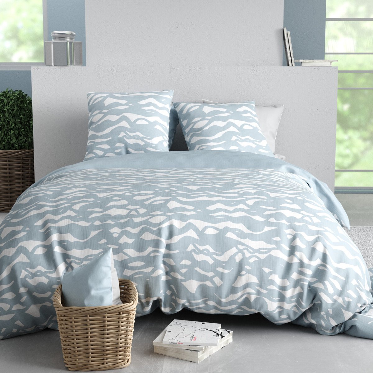 Parure housse de couette 100% coton, NORDIC imprime, C DESIGN HOME TEXTILE
