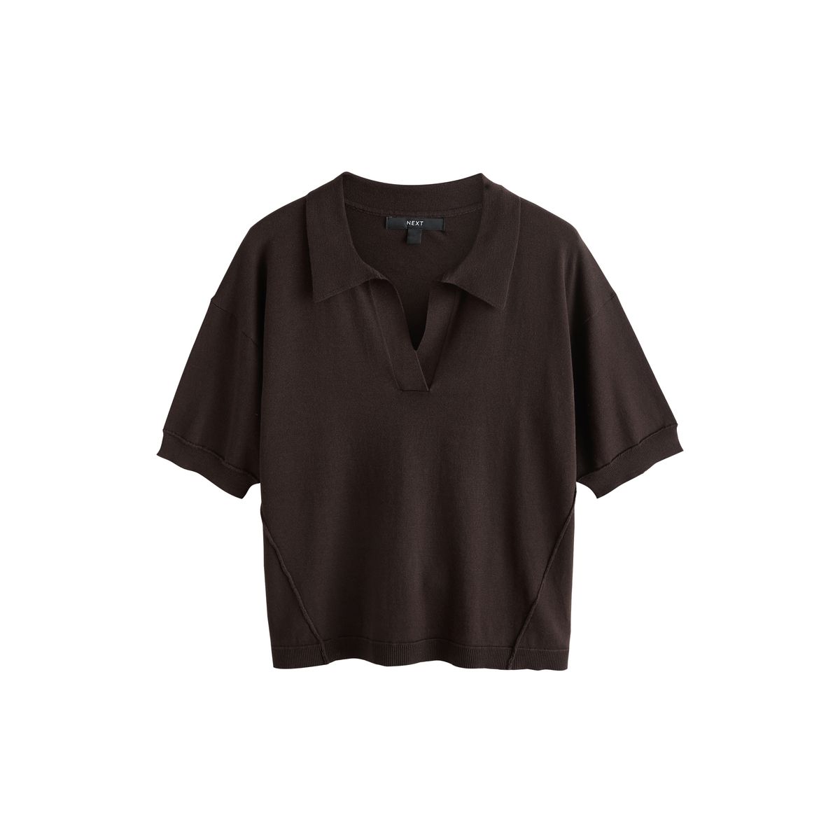 Polo doux en maille de coton majoritaire marron chocolat, NEXT