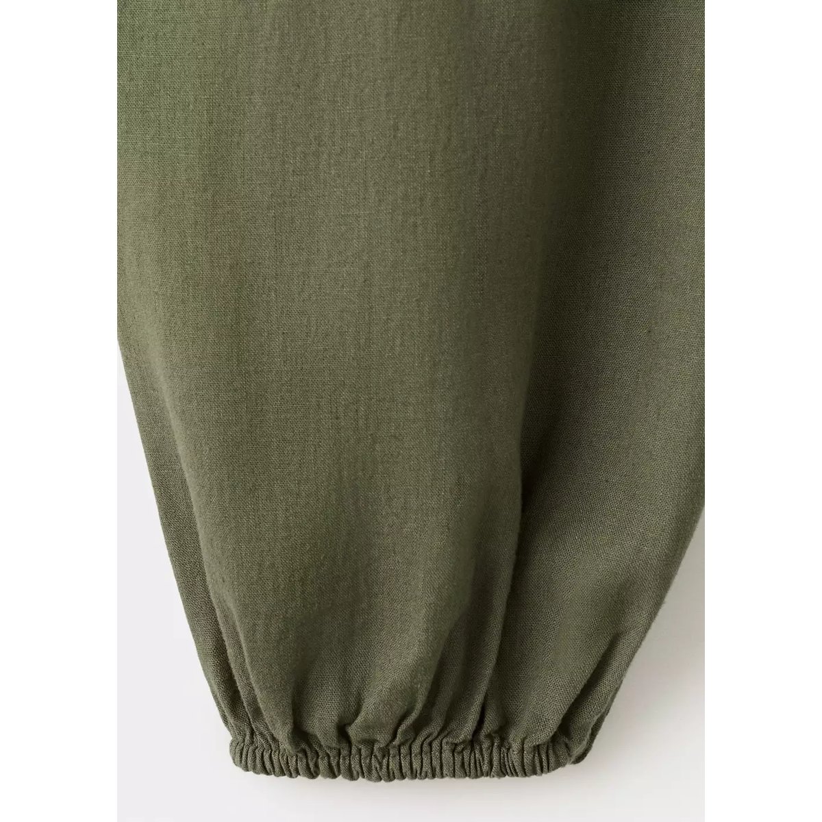 Pantalon bouffant en lin kaki, MANGO KIDS