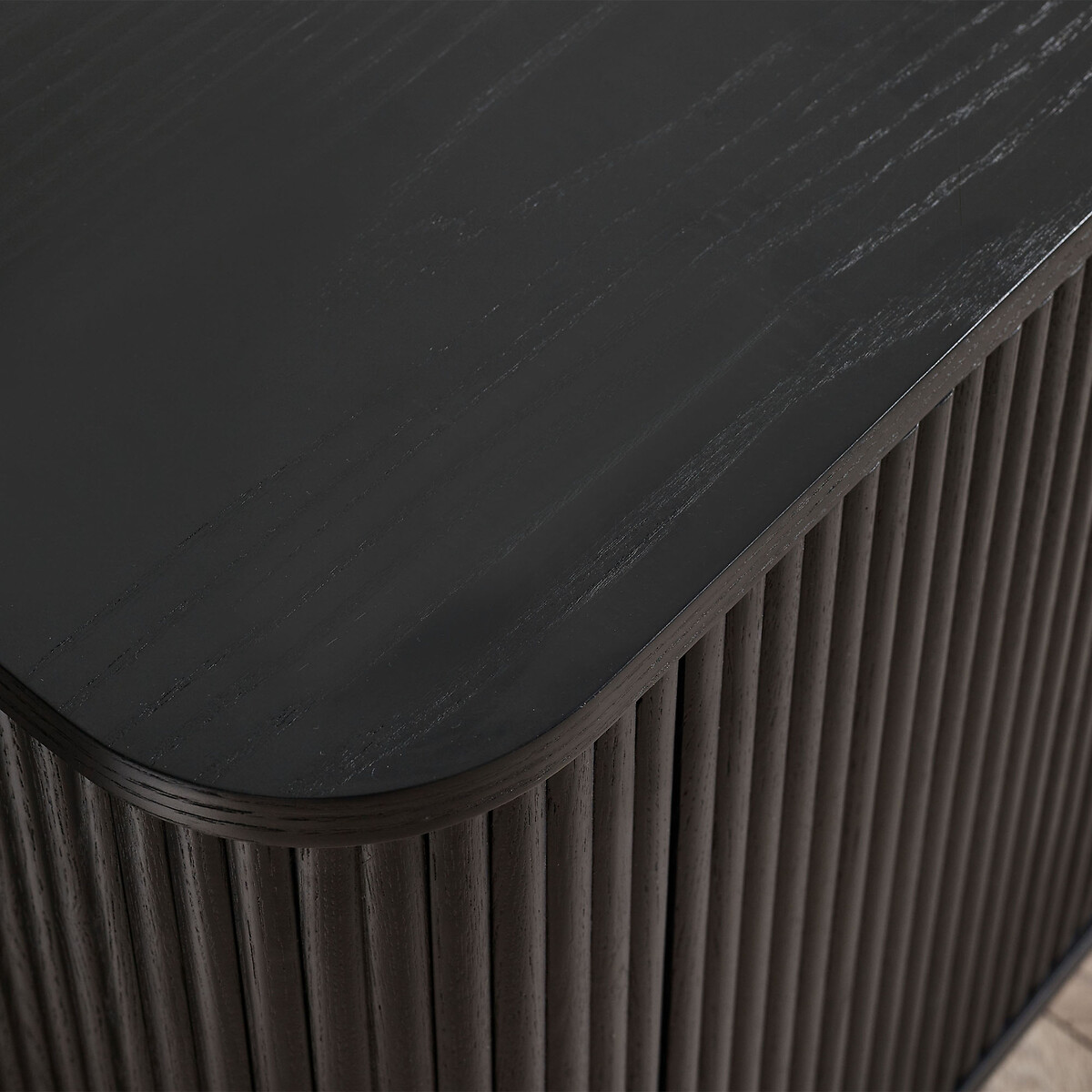 Lucien Fluted Wood TV Unit black, SO'HOME