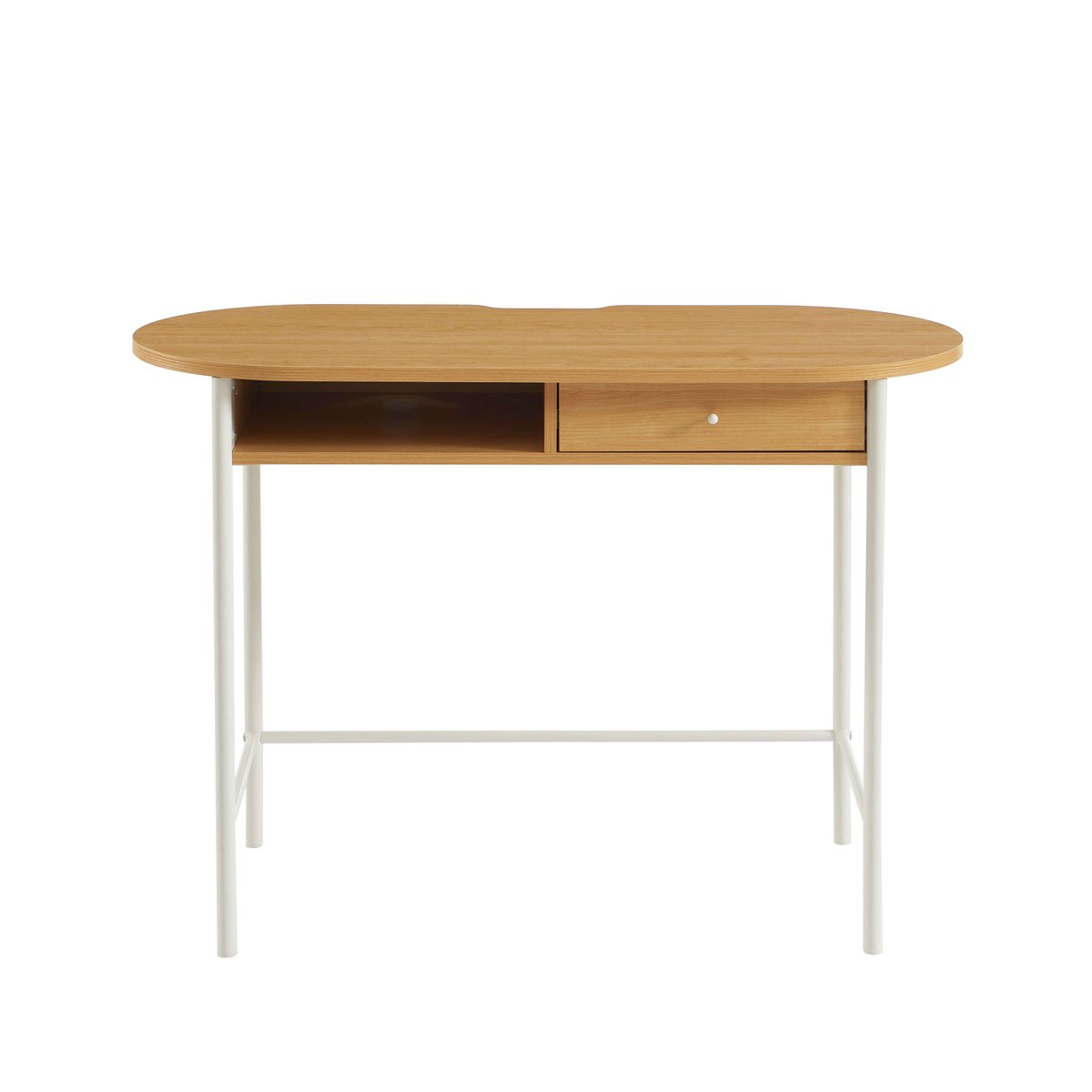 Bureau 1 tiroir GAIA blanc et effet chêne, BAÏTA