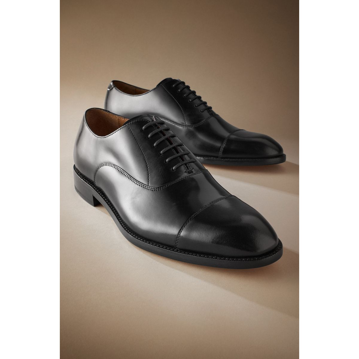Chaussures oxford en cuir signature noir, NEXT