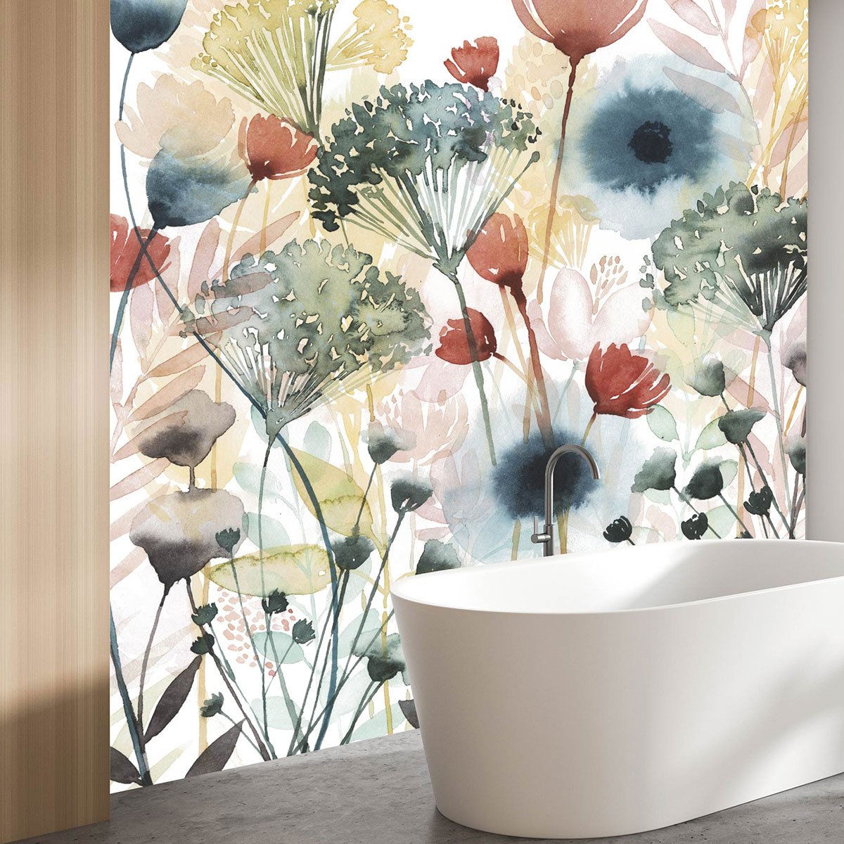 Papier peint fleurs bouquet des champs intissé, HEXOA