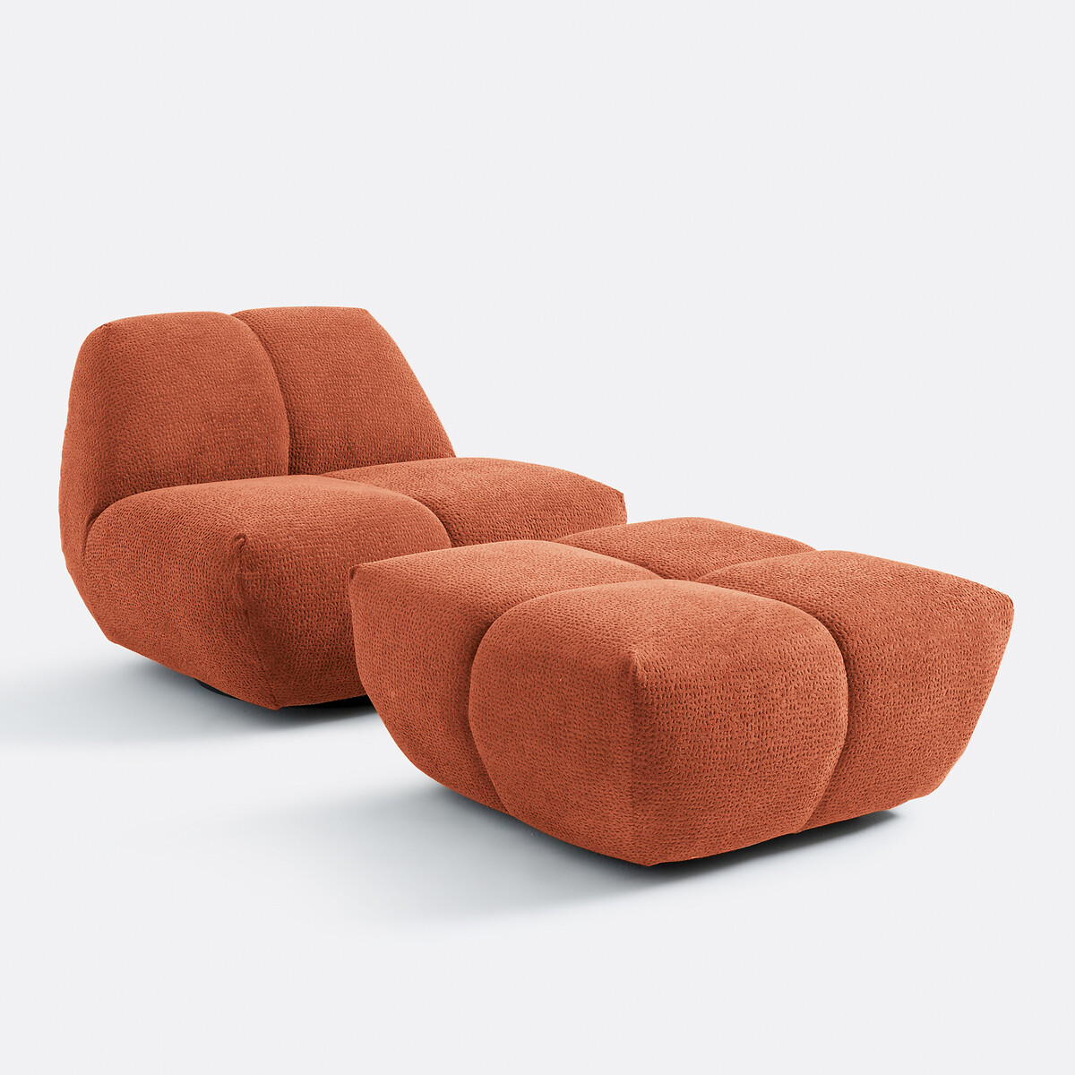 Sillón giratorio, tela con relieve, Nuria terracota, LA REDOUTE INTERIEURS