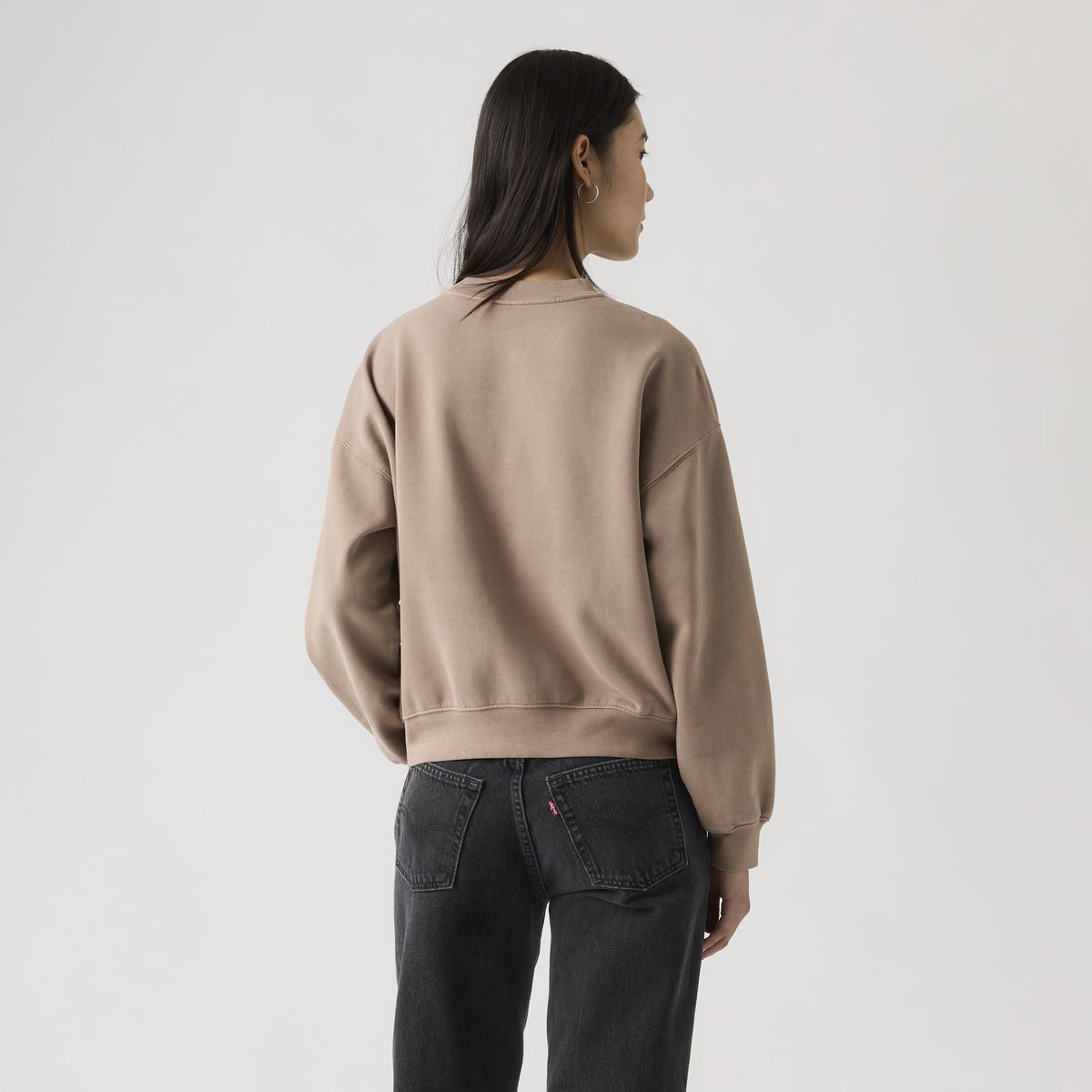 Sweat-shirt vintage coupe boxy marron - h126 womens pine bark, LEVI'S
