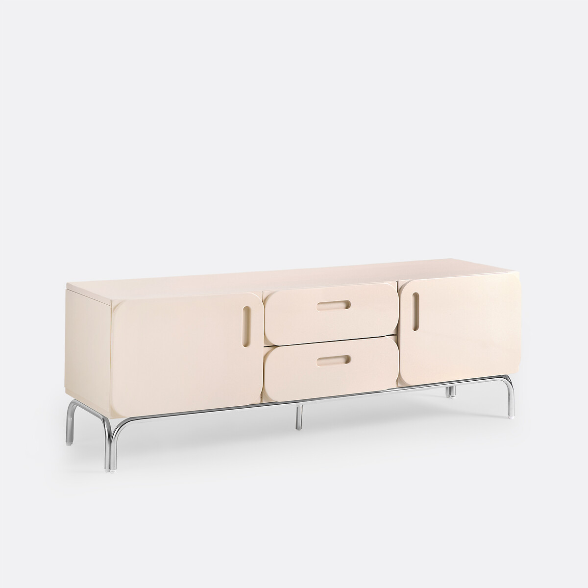 Meuble TV 2 portes 2 tiroirs, 150 cm, NAVEL beige, LA REDOUTE INTERIEURS