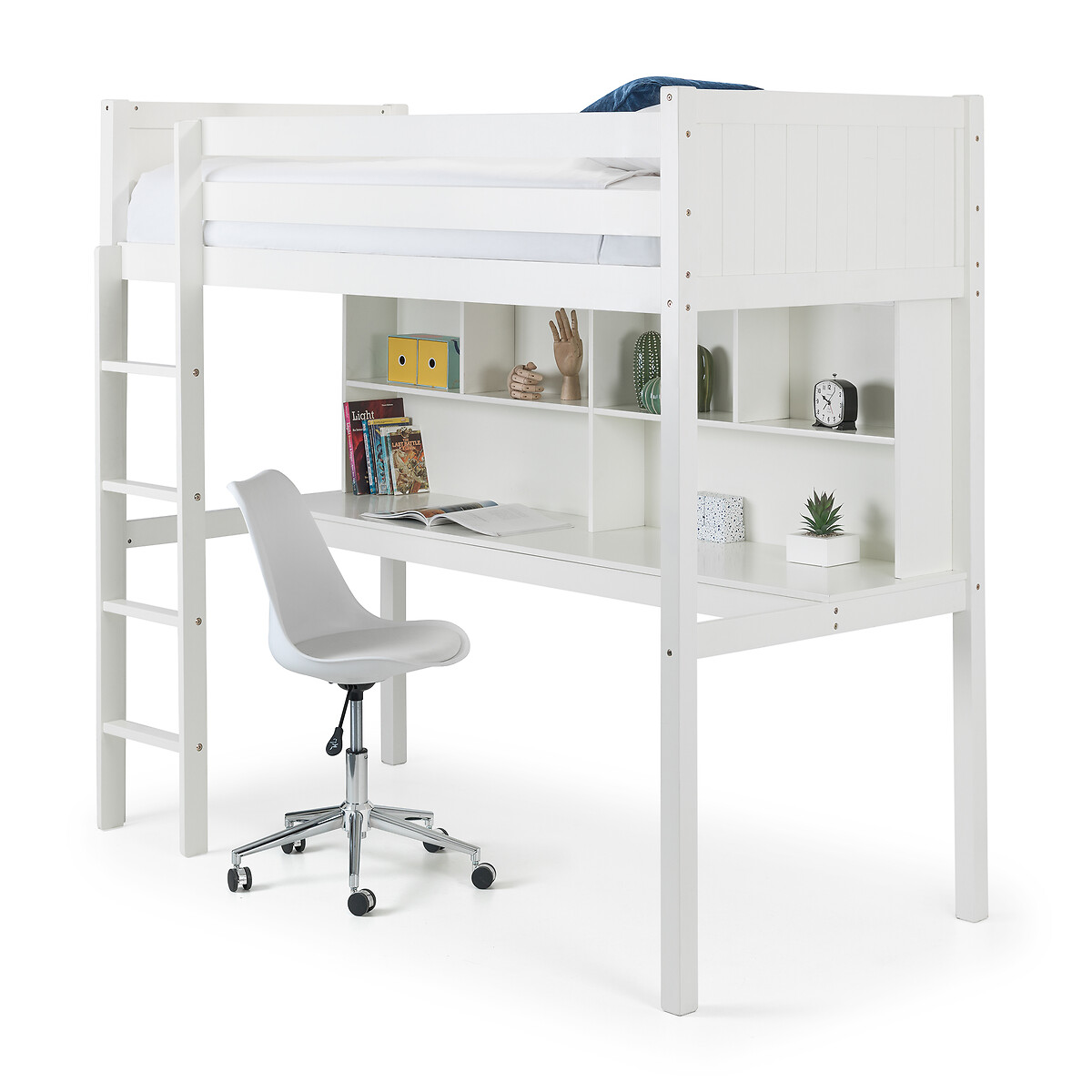 Tate High Sleeper Bed with Desk white, SO'HOME