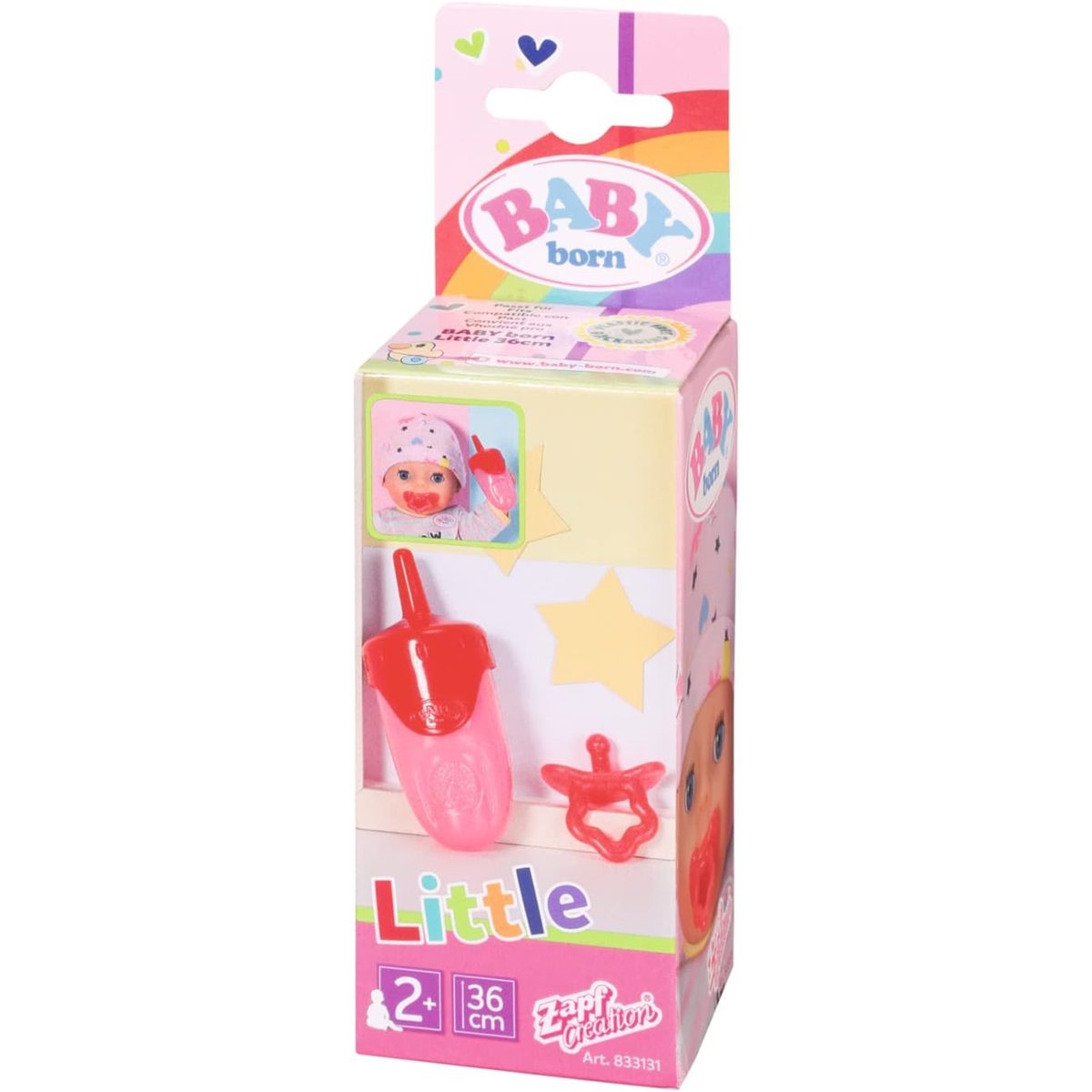 Baby Born Little biberon & tétine 2sort 36cm rouge ou bleu, ZAPF CREATION