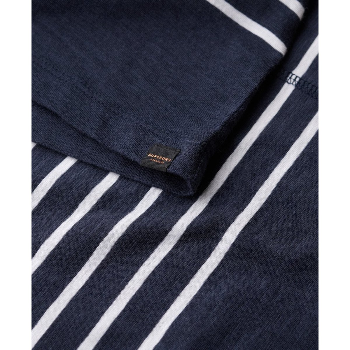 T-shirt Studios Épaules Tombantes Coupe Oversize rayure optic bleu marine, SUPERDRY