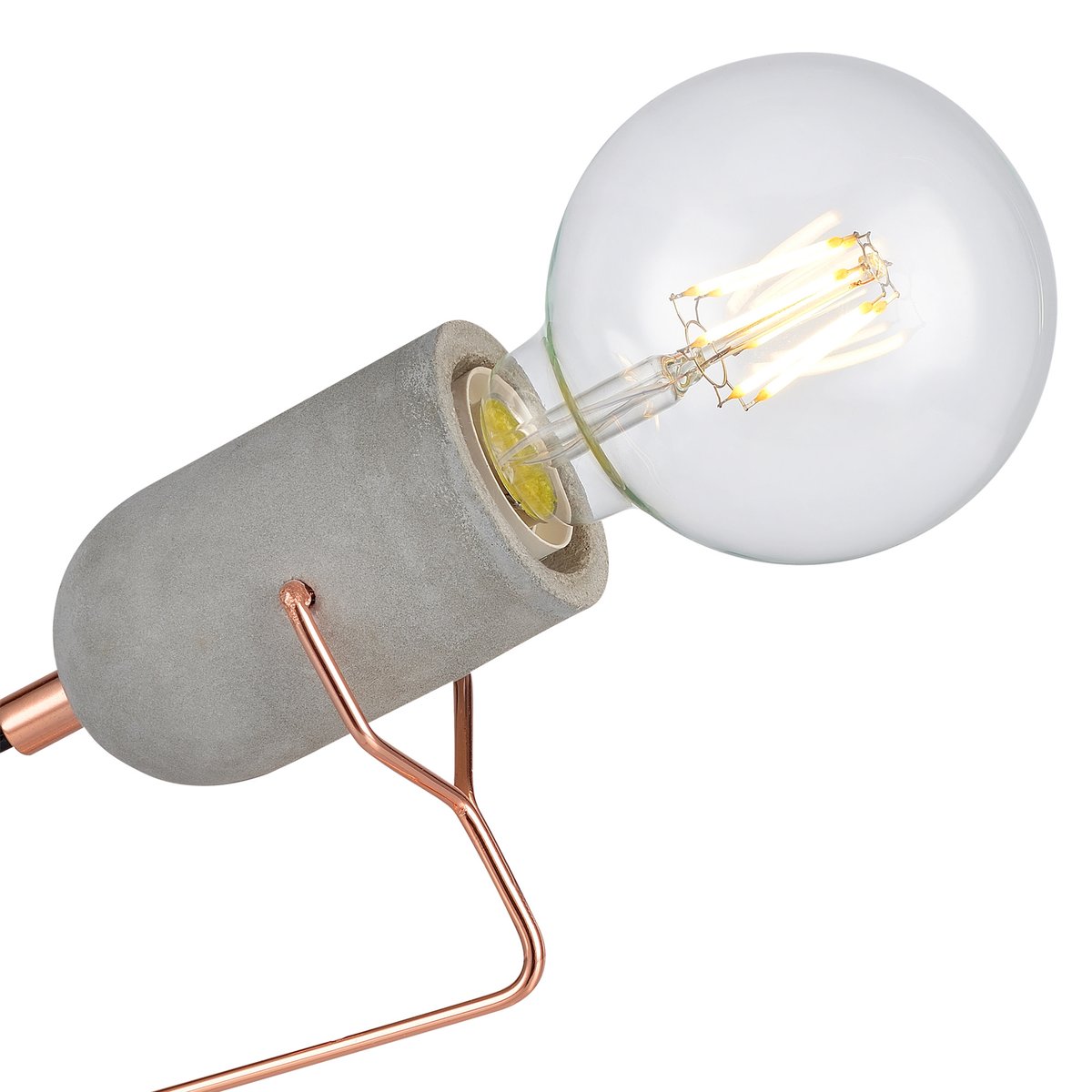 Lampe de bureau industrielle en béton et métal, Rose Doré couleur unique, TEAMSON HOME