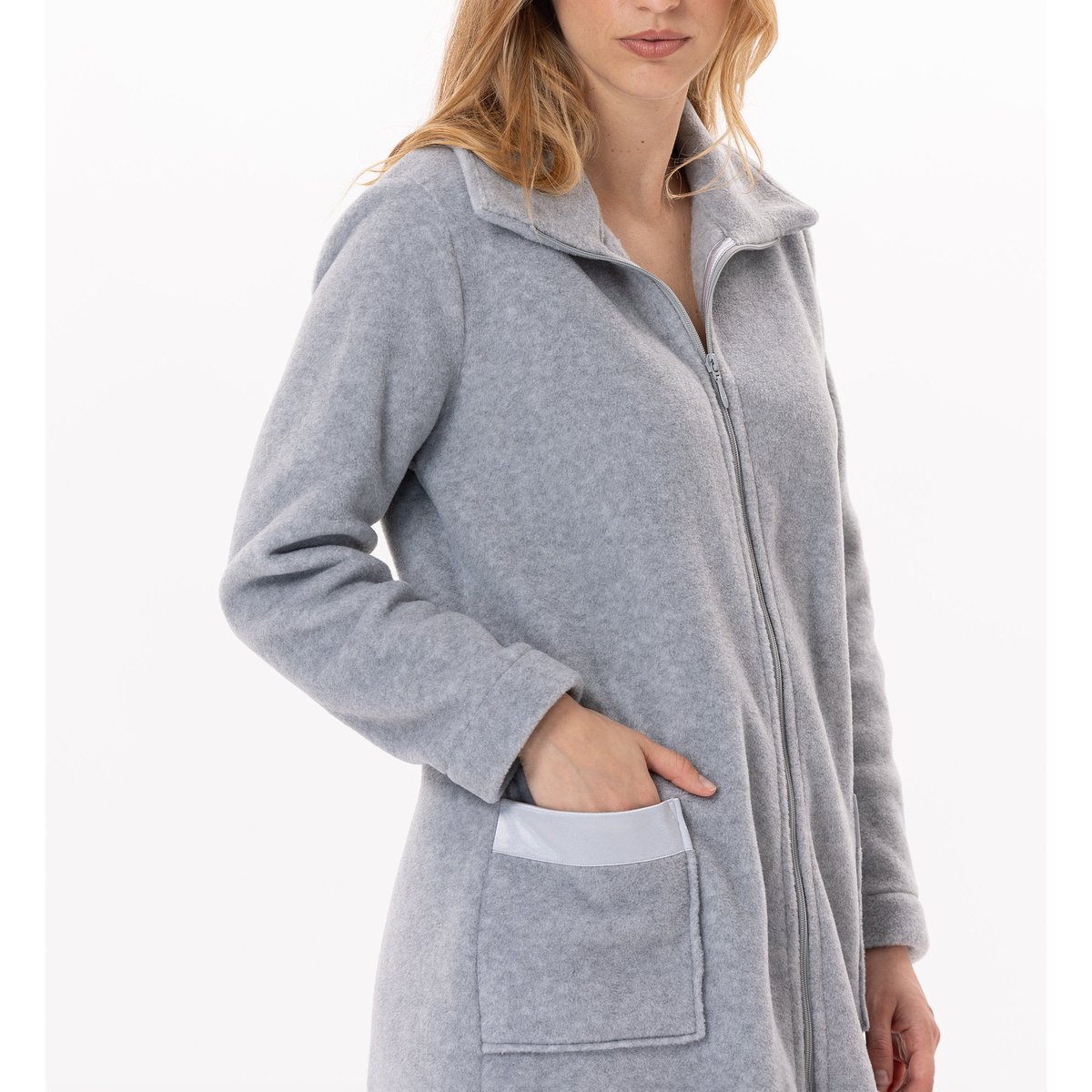 Robe de chambre zippée en polaire ESSENTIEL H54A beige, LE CHAT
