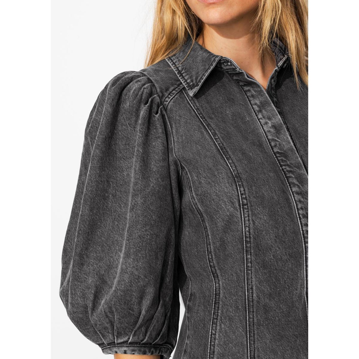 Robe courte en lyocell jeans gris, PROMOD