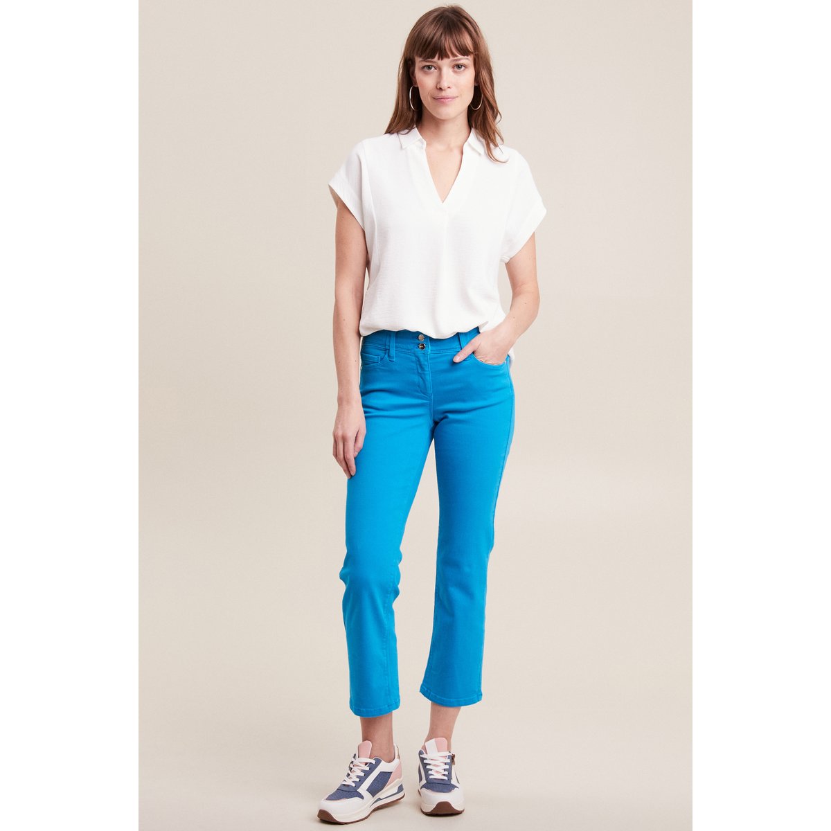 Jean droit taille basse 7/8ème bleu, BREAL