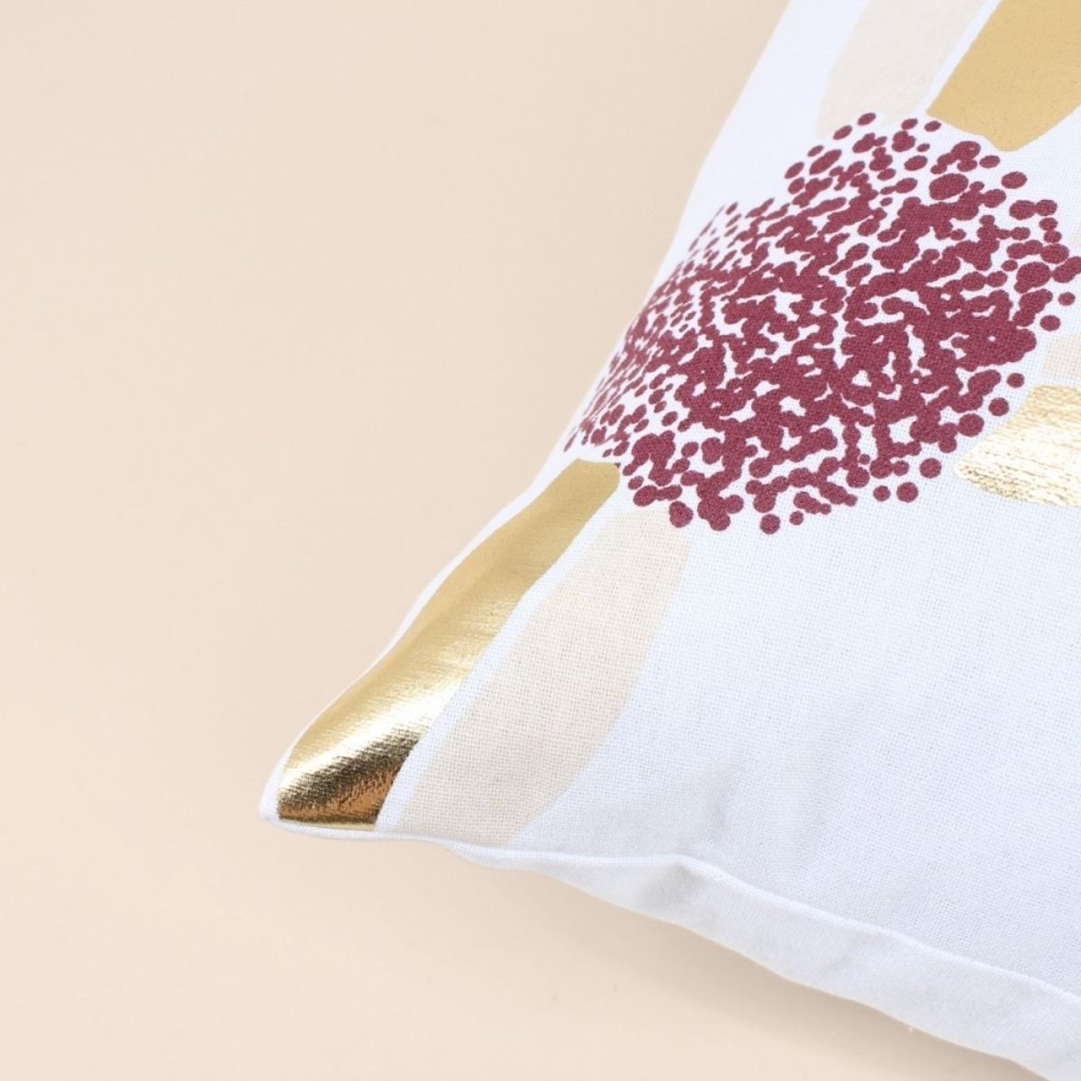 Coussin imprimé fleurs 40x40cm blanc, ORNAMI