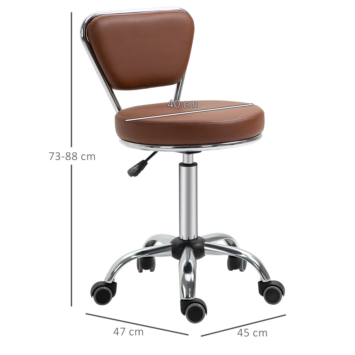 Tabouret de salon marron, HOMCOM