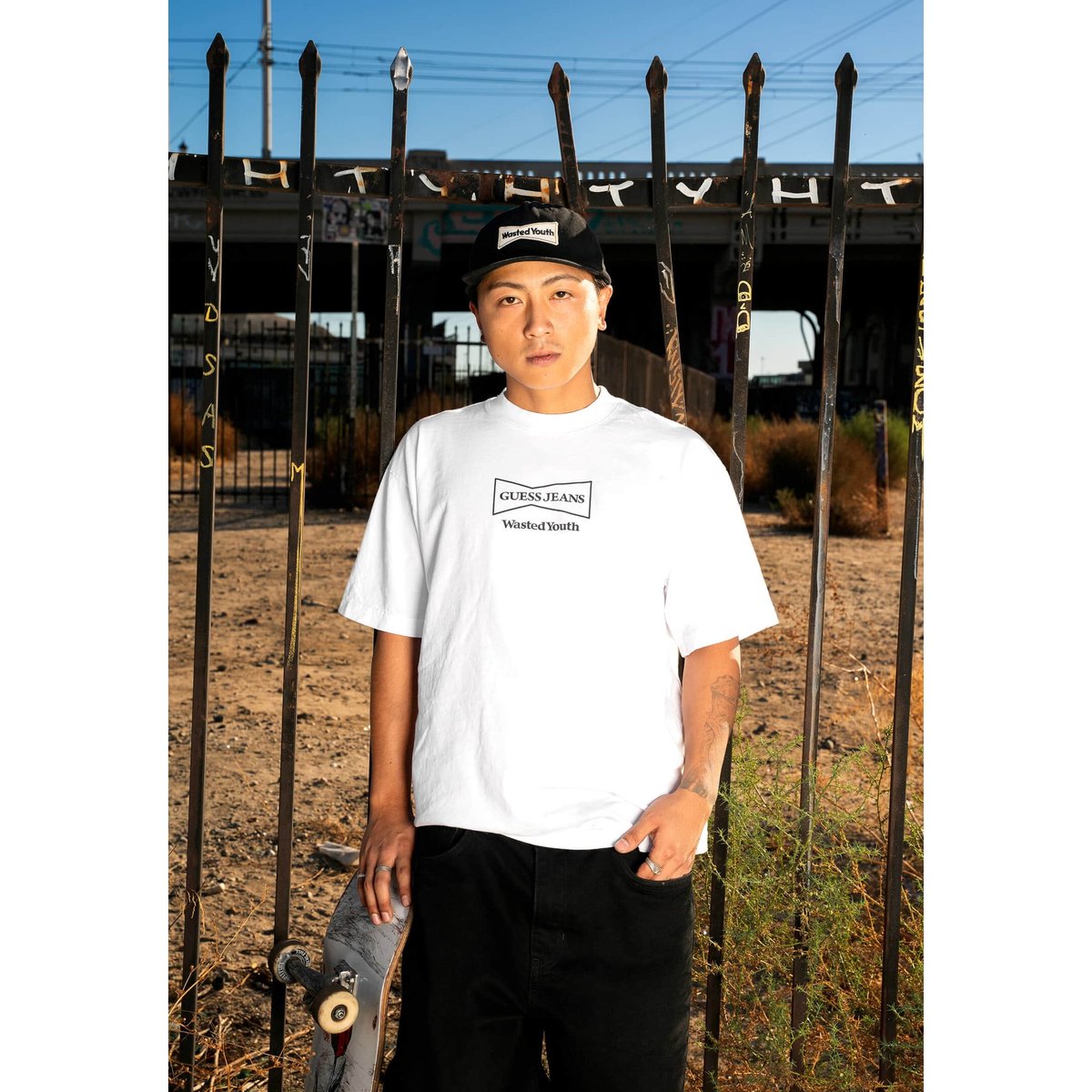T-Shirt Imprimé Gj X Wasted Youth blanc, GUESS JEANS