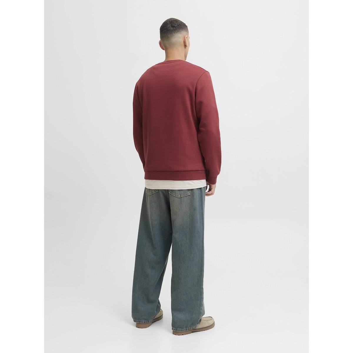 Sweat col rond Noël rouge, JACK & JONES