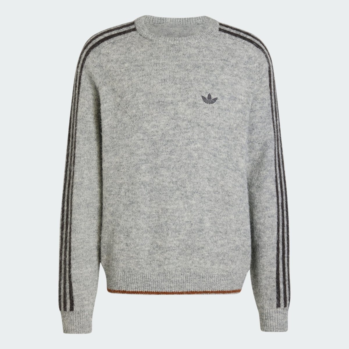 Sweat-Shirt Ras-Du-Cou Maille Pelucheuse 3 Bandes medium grey heather, adidas Originals