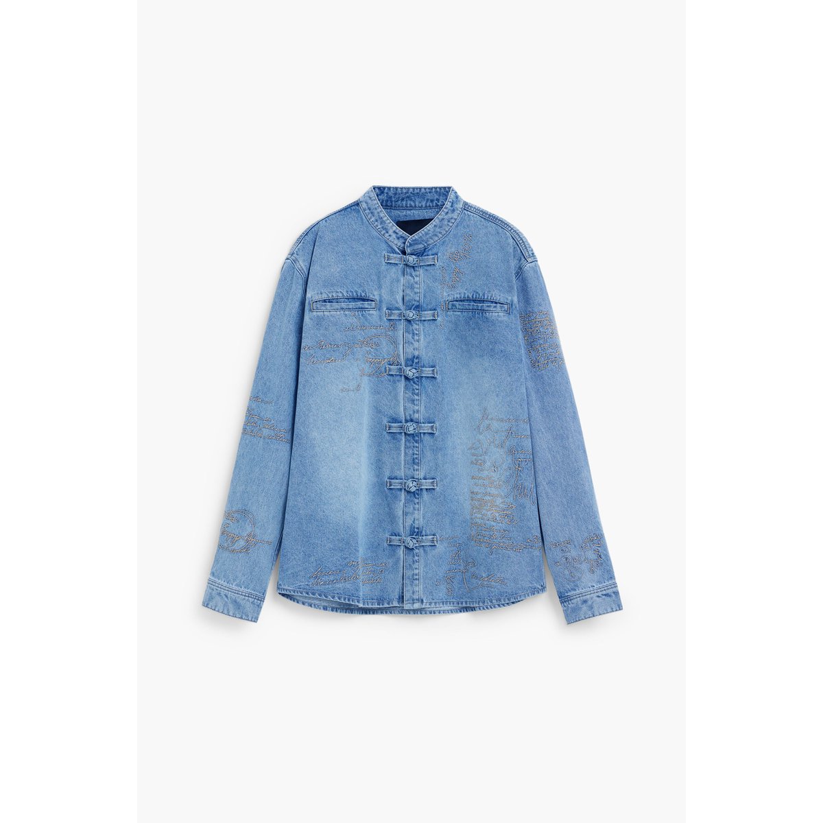 chemise en denim à manches longues bleu clair, DESIGUAL