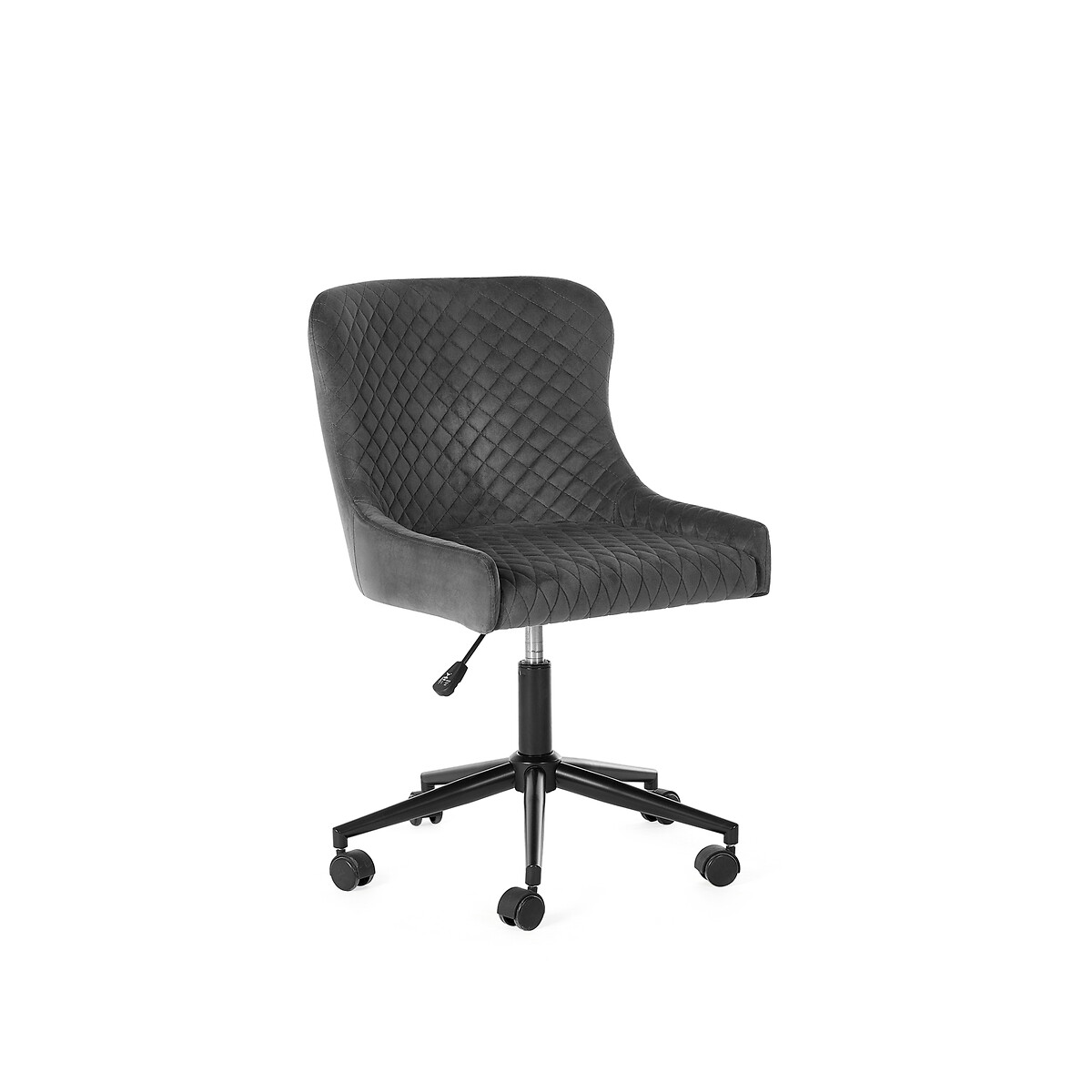Kenton Velvet Quilted Office Swivel Chair grey, SO'HOME