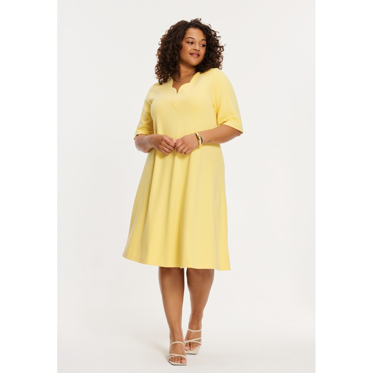 Robe imprimée jaune, YOEK