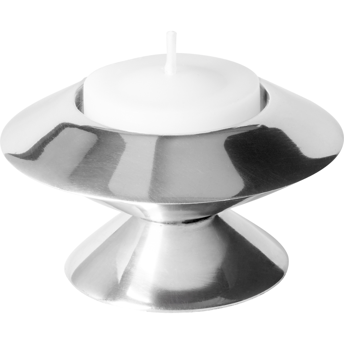 Porte-bougie décoratif en aluminium H6 argenté, SIA DECO