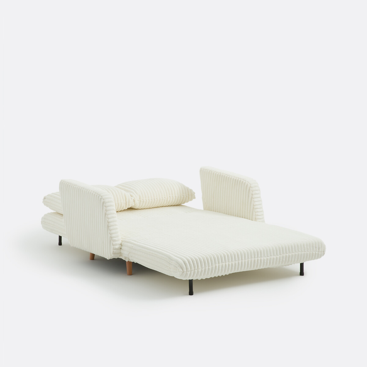 Sofá cama 2 plazas, terciopelo grosgrain, Cosico crudo, LA REDOUTE INTERIEURS