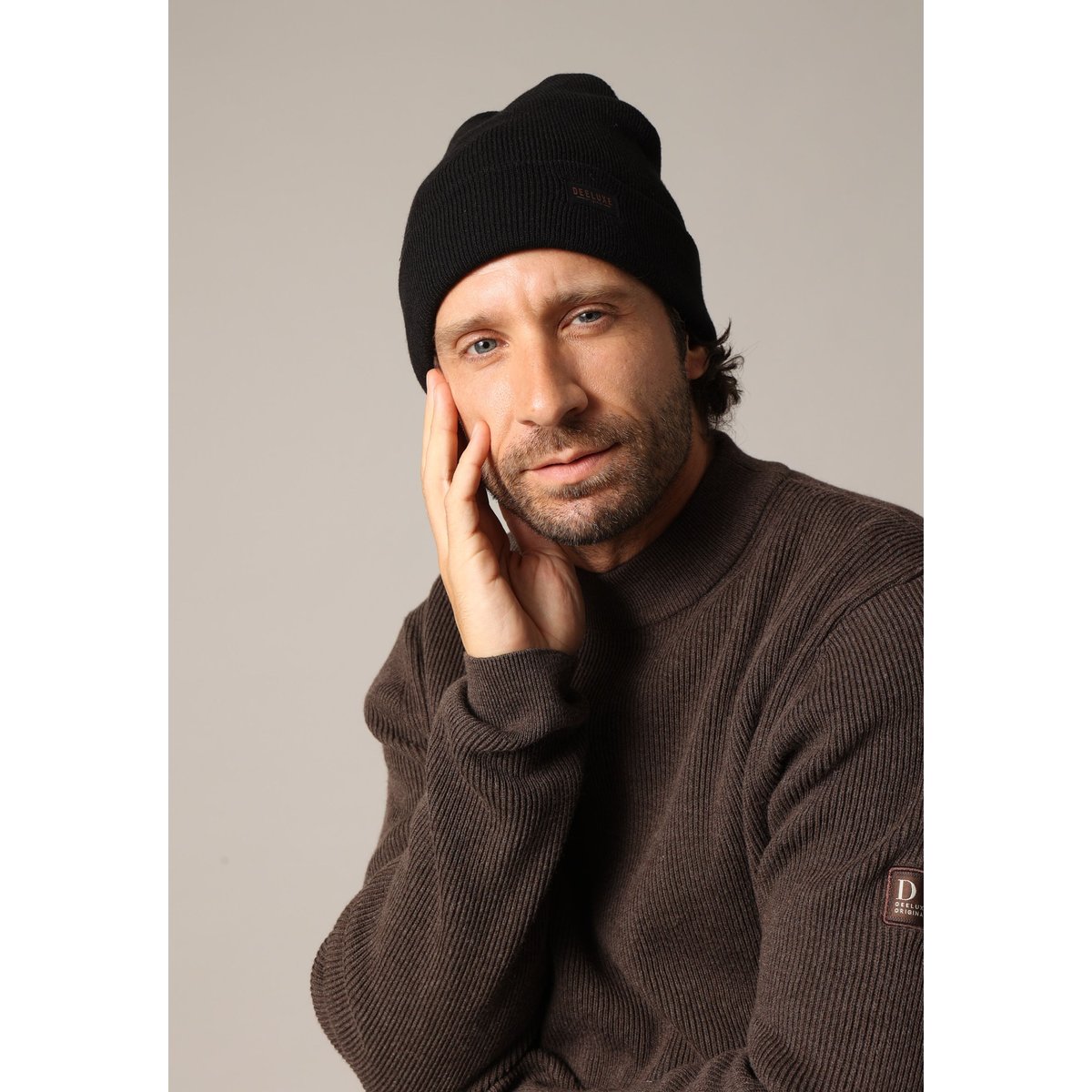 Bonnet homme maille douce MALCOLM black, DEELUXE