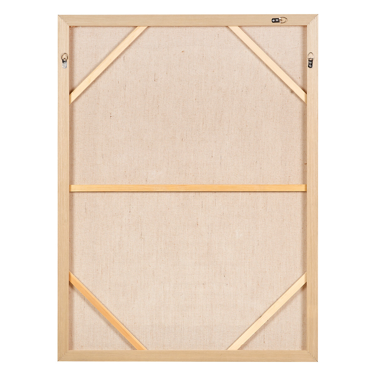 90x120cm White and Natural Abstract Design Linen Canvas with Elm Effect Frame white, ÉDITÉ