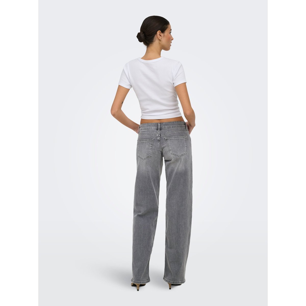 Jean À Jambe Large grey denim, ONLY