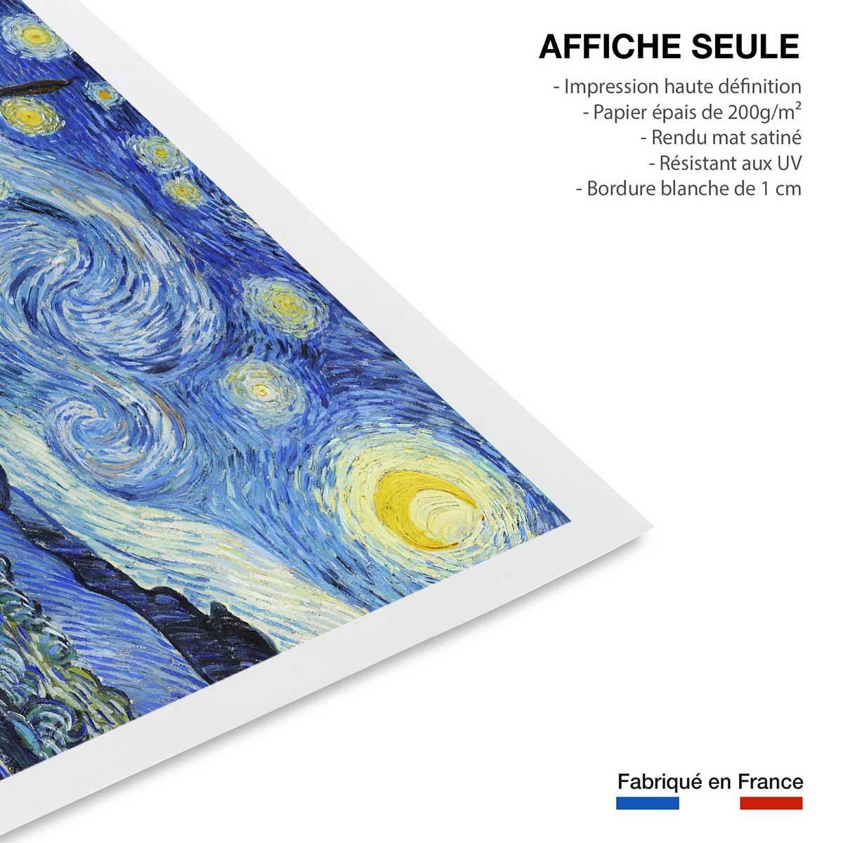 Poster La nuit étoilée - Vincent Van Gogh affiche seule, HEXOA