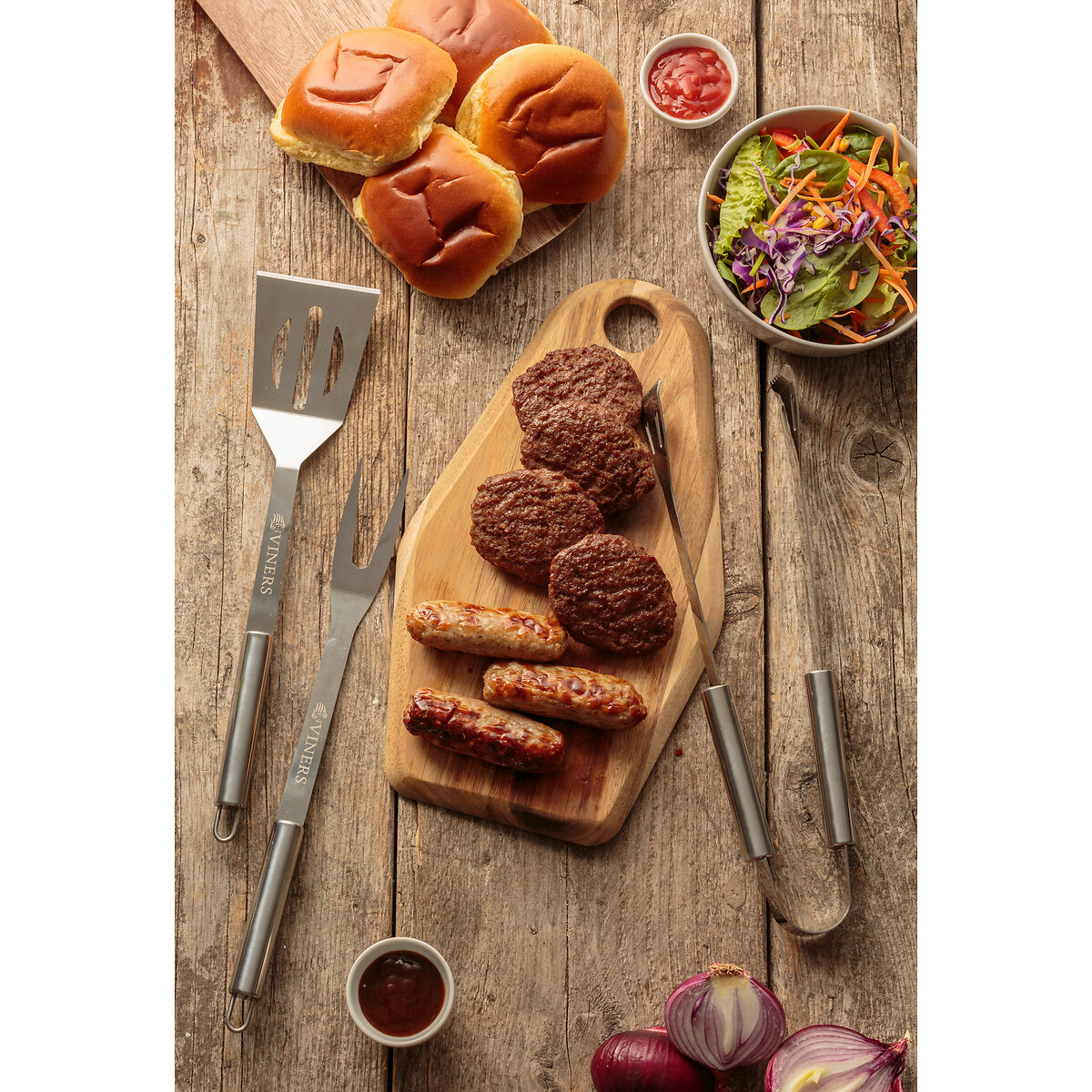 3-Piece Everyday BBQ Set silver-coloured, VINERS