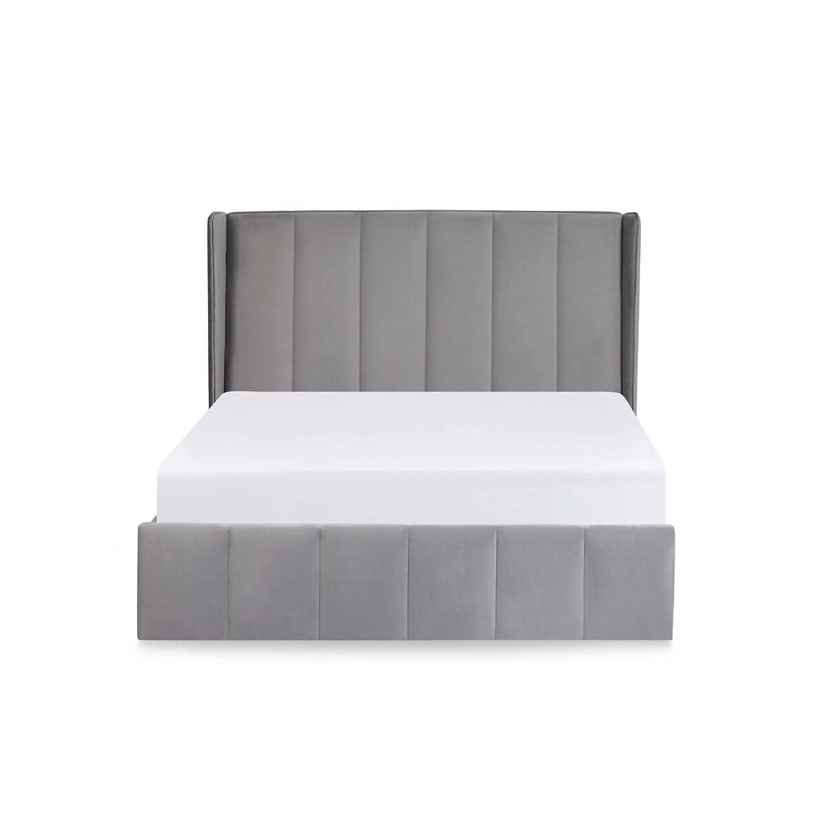 Kara Velvet Upholstered Ottoman Storage Bed grey, SO'HOME