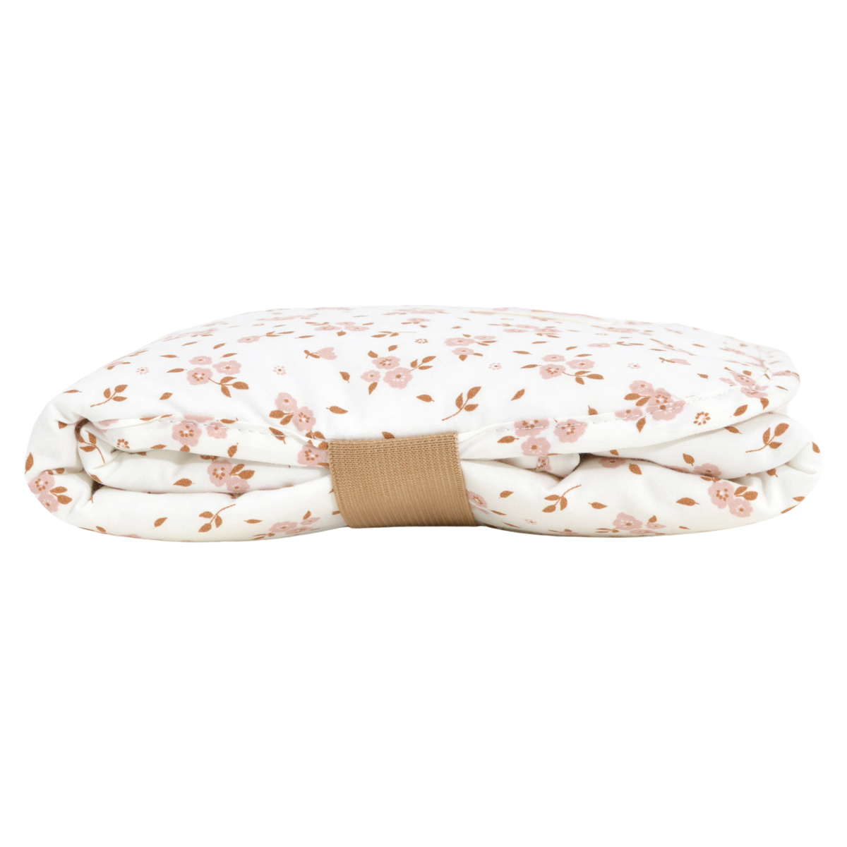 Tapis à langer de voyage coton bio THAIS rose, LITTLE CREVETTE