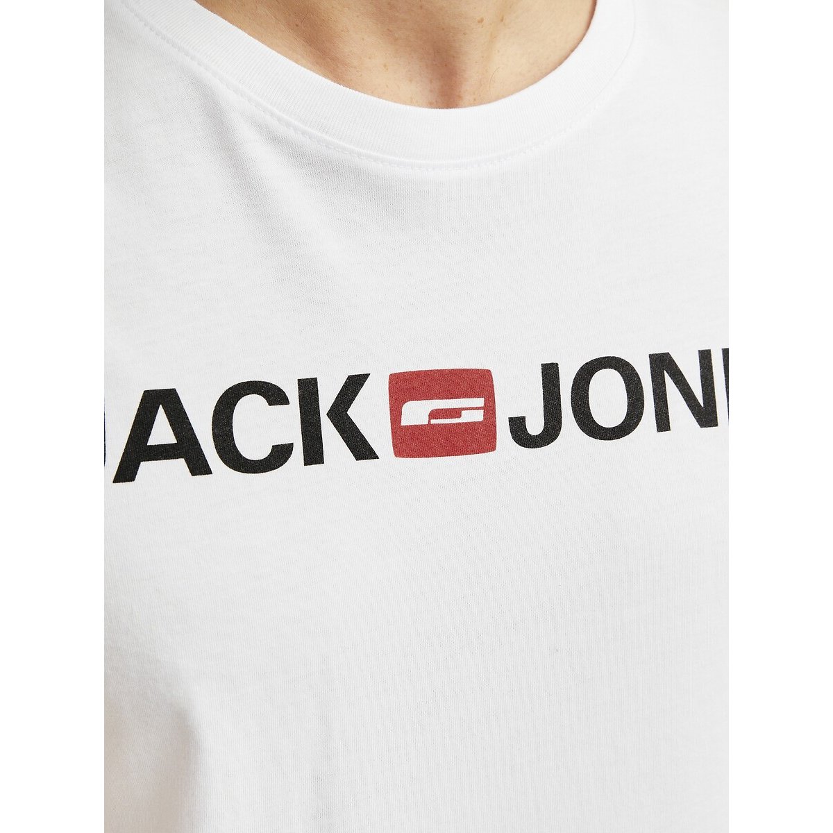 Lot de 3 t-shirts, manches courtes blanc + marine + noir, JACK & JONES