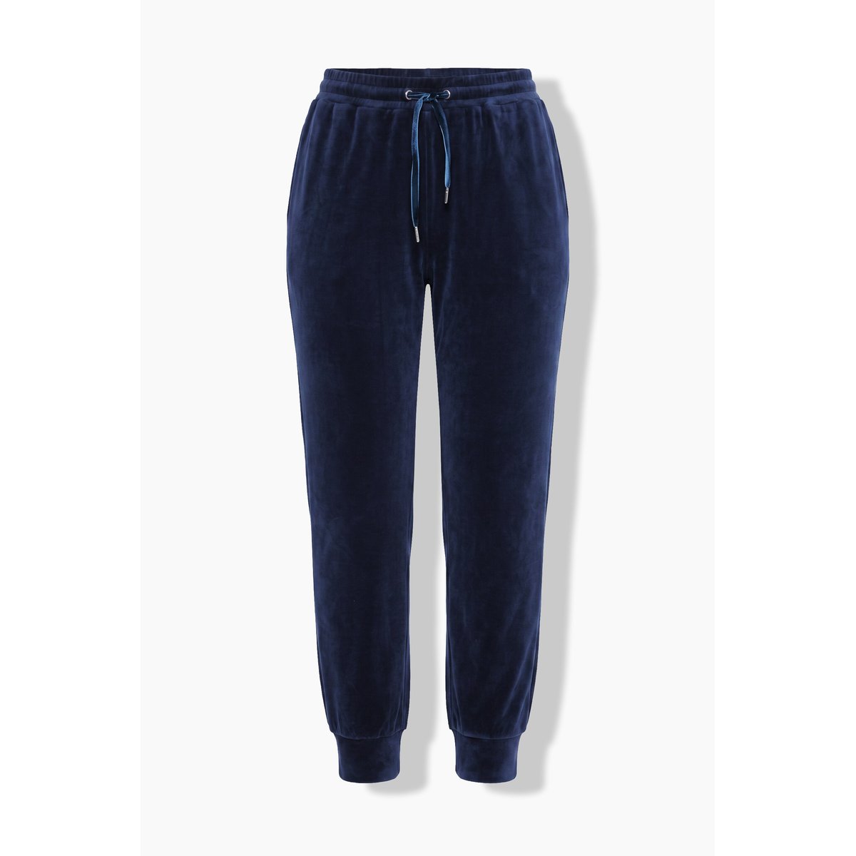 Pantalon homewear, velours ras bleu nuit, ULLA POPKEN