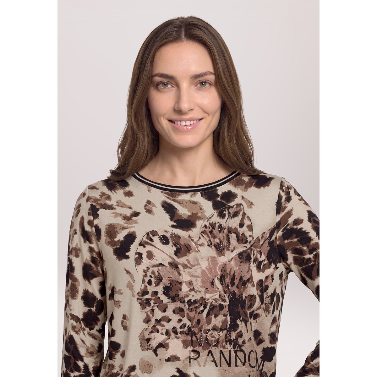 Haut casual à élastique beige/noir, BETTY BARCLAY