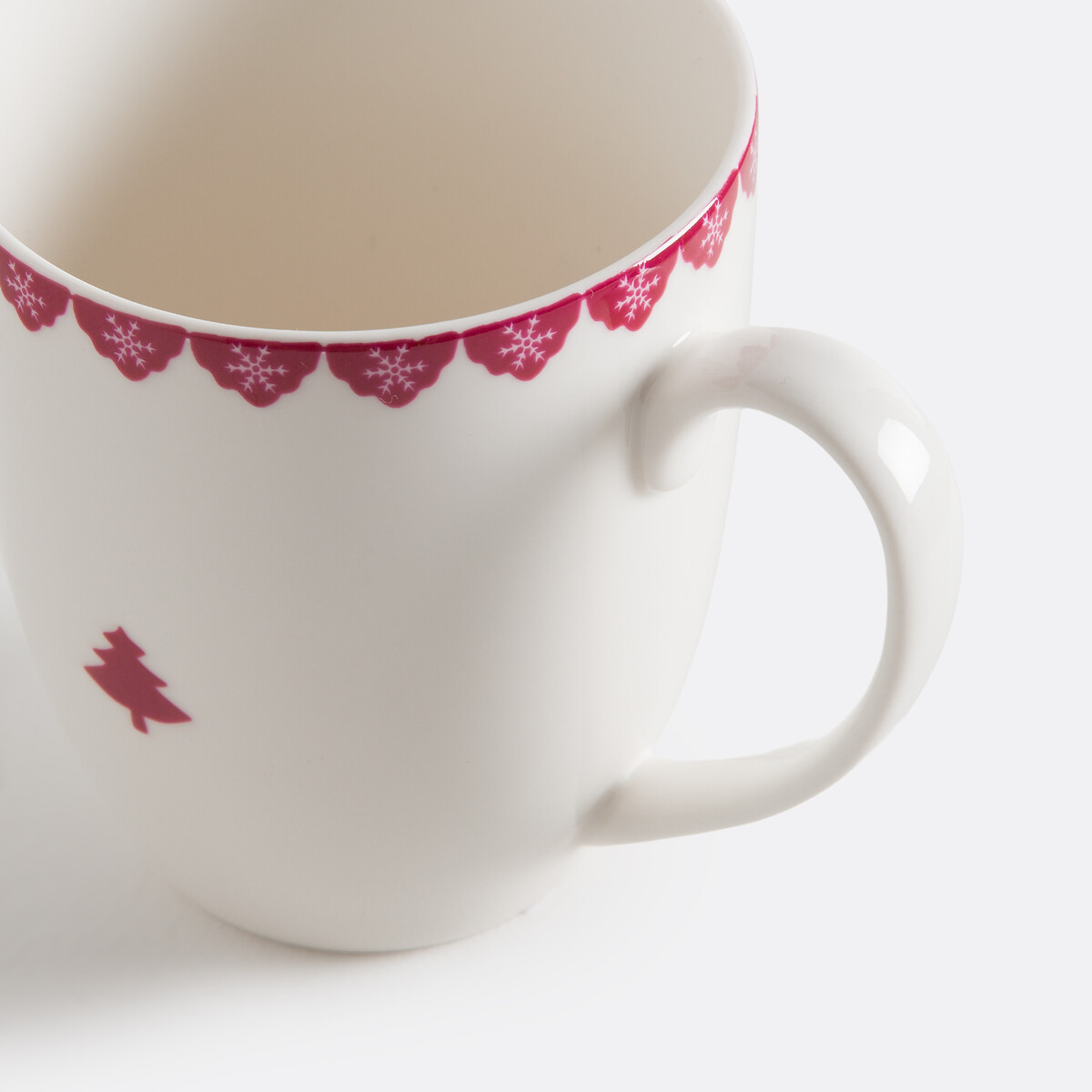 Lot de 2 mugs en porcelaine, Flocani rouge/blanc, LA REDOUTE INTERIEURS