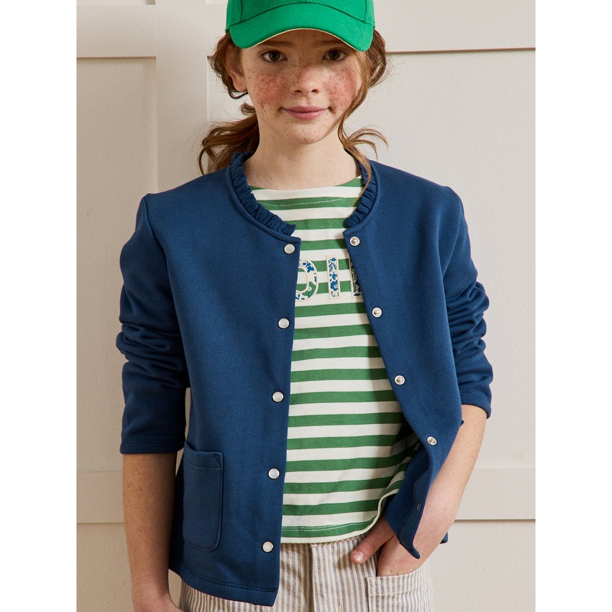 Gilet en molleton - coton biologique marine, CYRILLUS