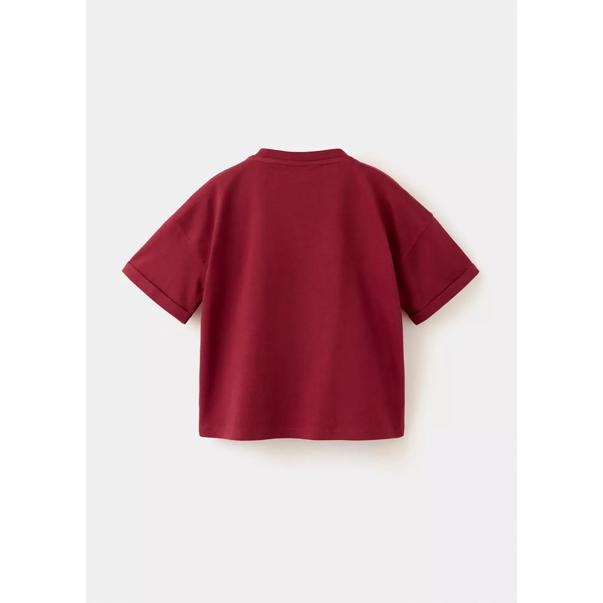T-shirt en coton détail en relief grenat, MANGO KIDS