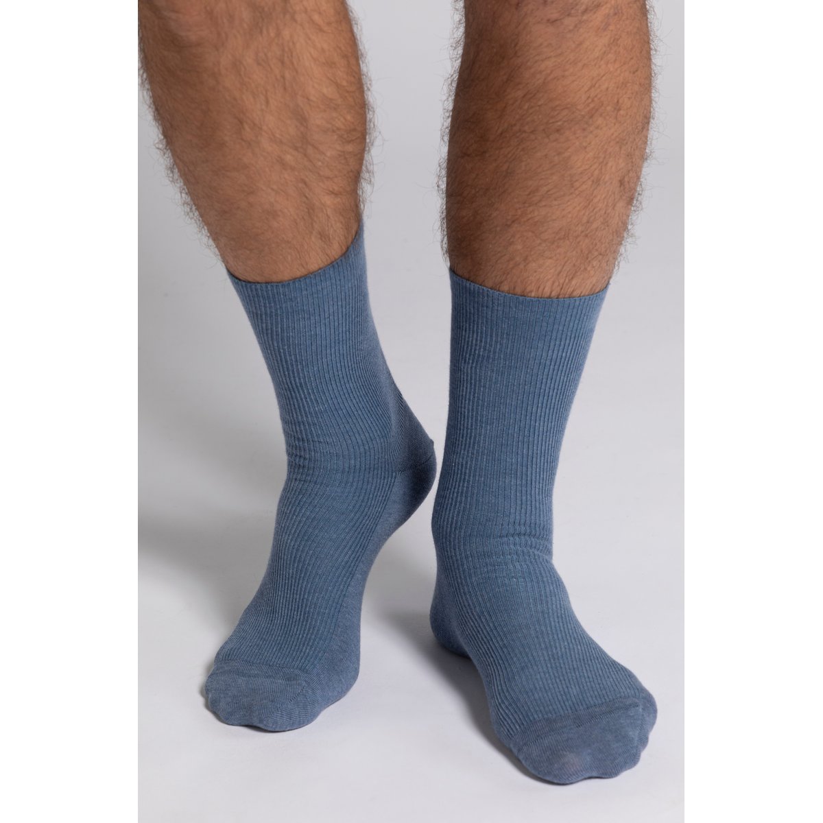 Chaussettes en lot de 2, sans bord élastique bleu jean, JP1880