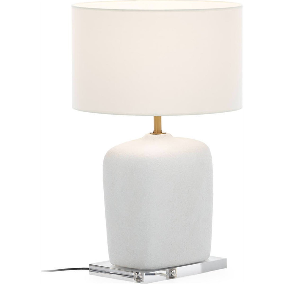 Lampe de table en céramique sans abat-jour blanc doré transparent, RECOLLECTION