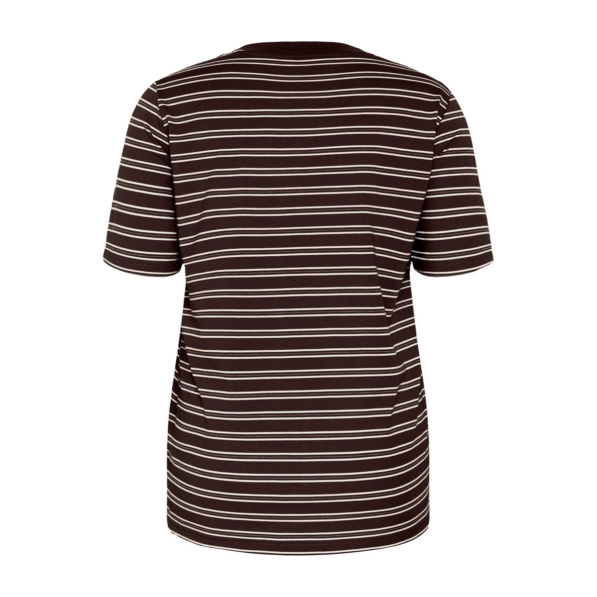 T-shirt à manches courtes marron chocolate brown/chalk stripes, KAFFE CURVE