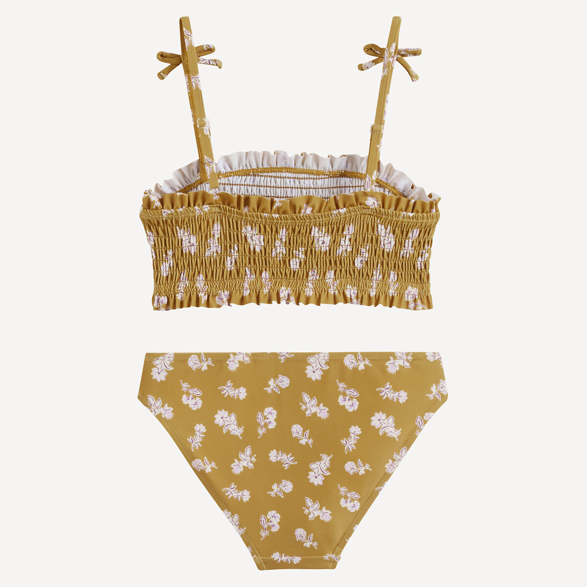Maillot de bain 2 pièces imprimé floral imprimé bronze, LA REDOUTE COLLECTIONS