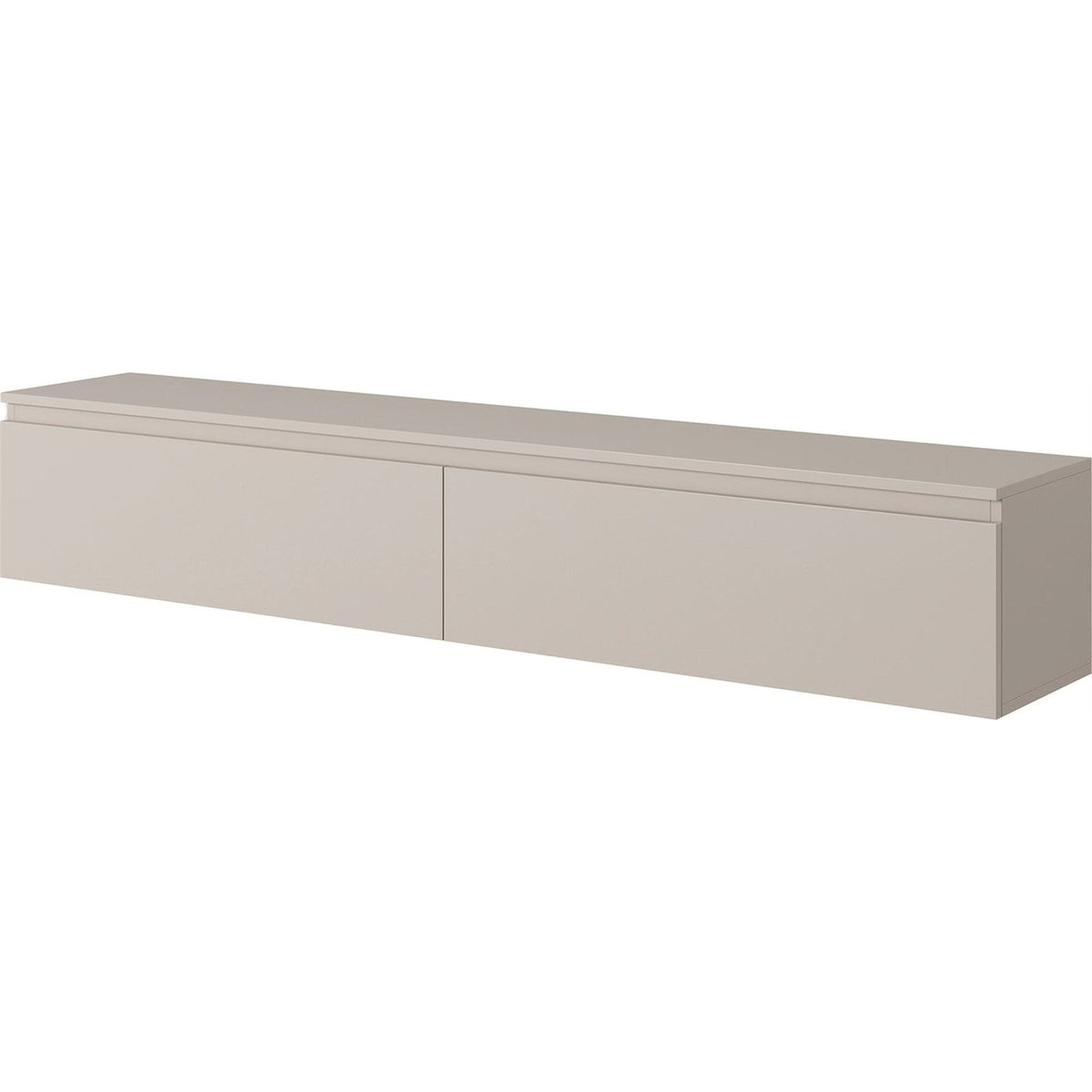 Meuble tv suspendu bois collection SENEY gris beige, RECOLLECTION