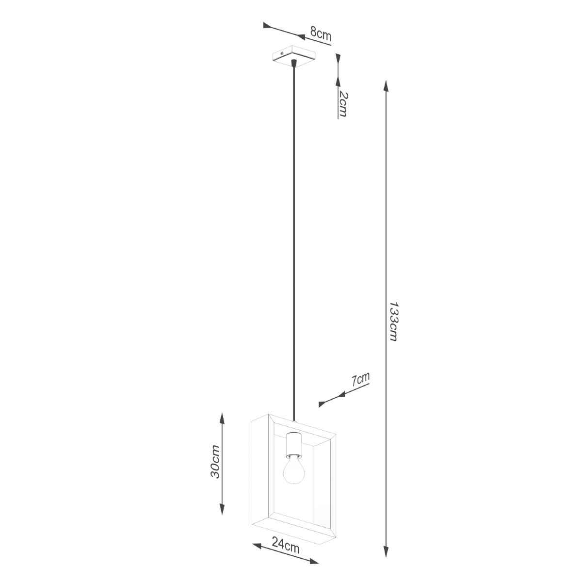 Suspension Acier Wengé E27 1 Aries marron, EDEN
