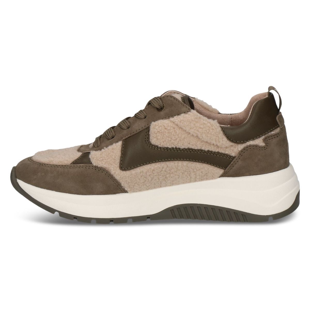 Basket en cuir vert pâle combiné, CAPRICE