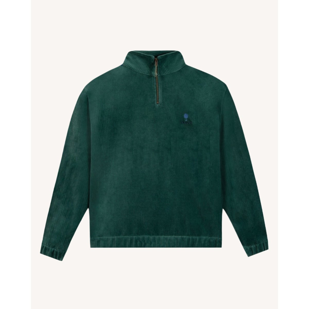 Sweat en maille aspect velours côtelé vert grisé, FAGUO