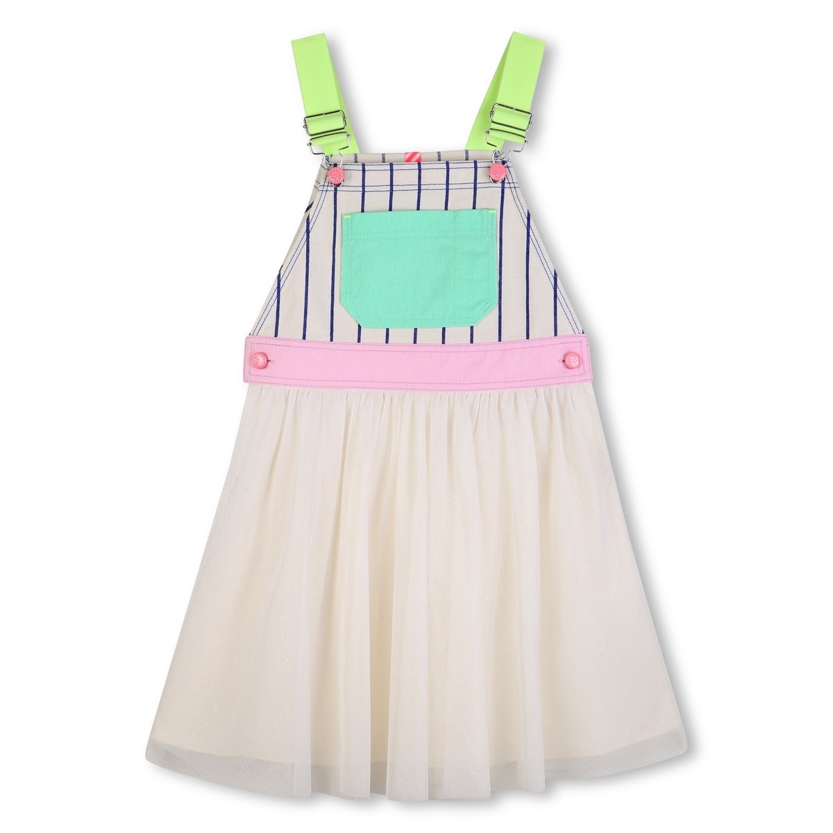 Robe salopette blanc bleu, BILLIEBLUSH
